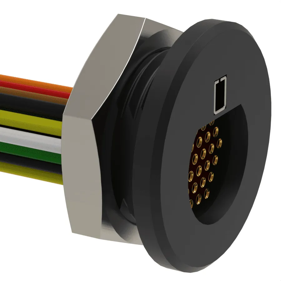 A22408-001 Micro 360® Circular Threaded Panel Mount Straight Thru-Hole - Image 1